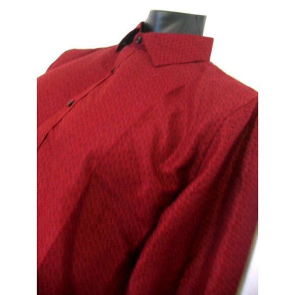Unknown Brand Luxury Red/Blue Patterned SHIRT SZ Medium, Flip cuffs long sleeve. - Picture 4 of 13